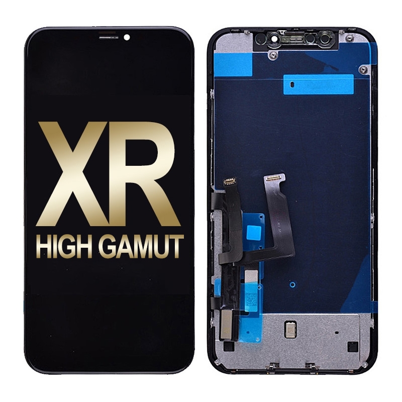 LCD Screen Digitizer Assembly with Back Plate for iPhone XR (High Gamut/ Aftermarket Plus) - Black