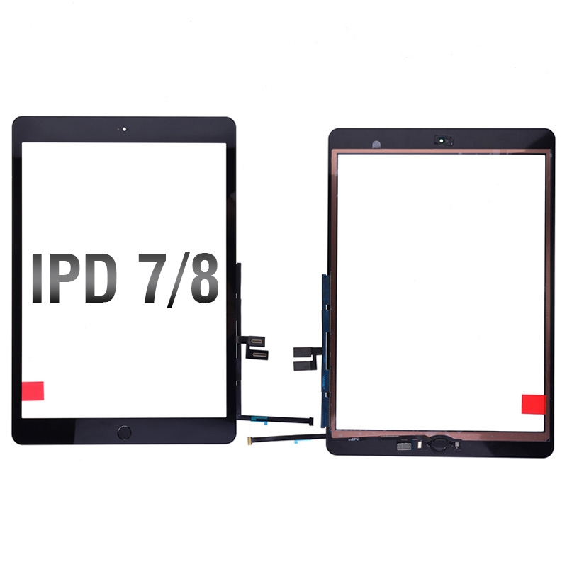 Touch Screen Digitizer With Home Button and Home Button Flex Cable for iPad 7(2019)/ iPad 8 (2020) (10.2 inches) (High Quality) - Black