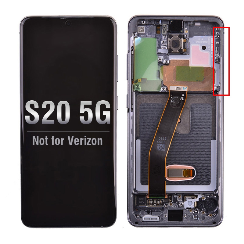 OLED Screen Digitizer with Frame Replacement for Samsung Galaxy S20 G980/ S20 5G G981 (Premium) - Cosmic Gray (Excluding Verizon)