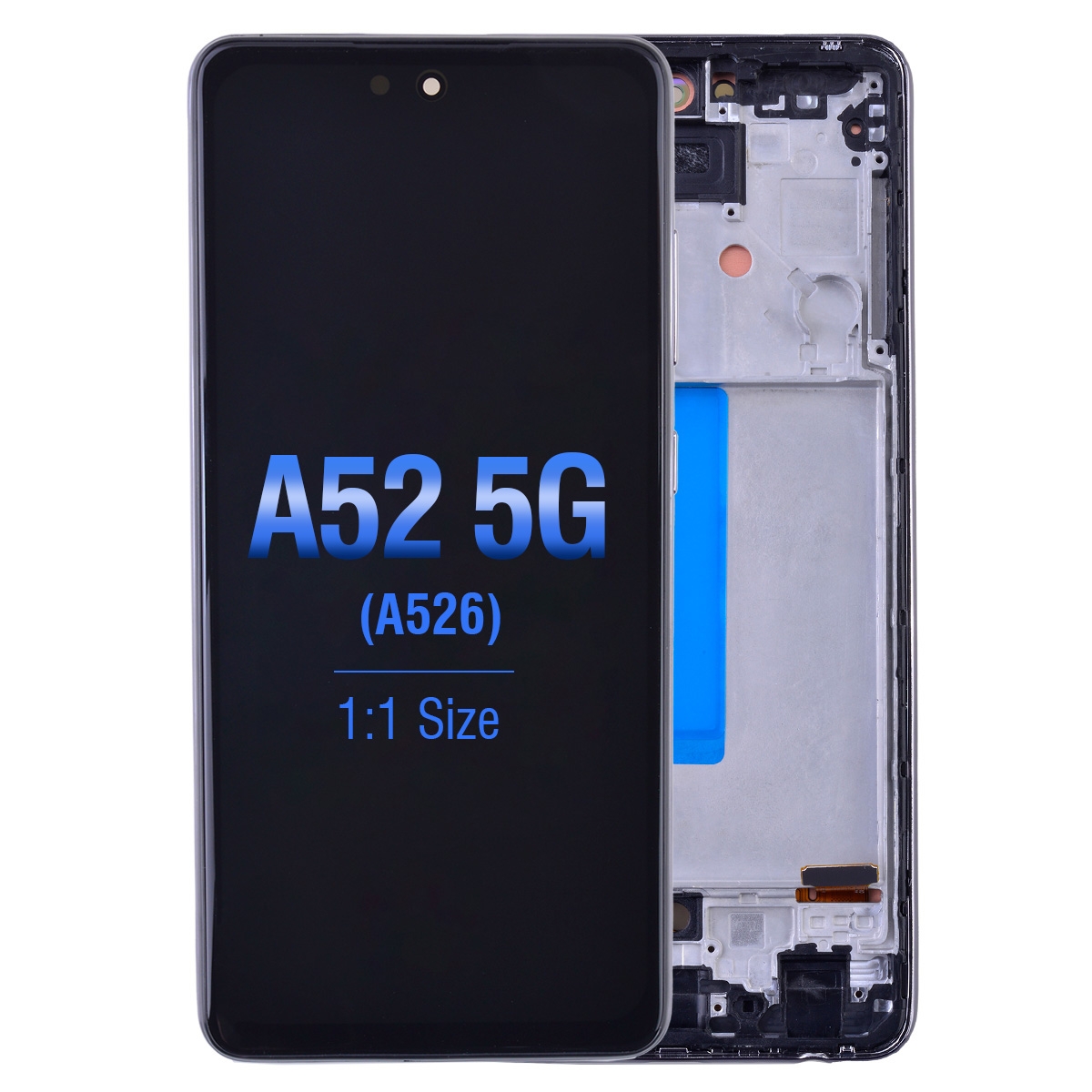 OLED Screen Digitizer with Frame Replacement for Samsung Galaxy A52 4G A525/ A52 5G (2021) A526 (Aftermarket)(1:1 Size) - Cosmic Black