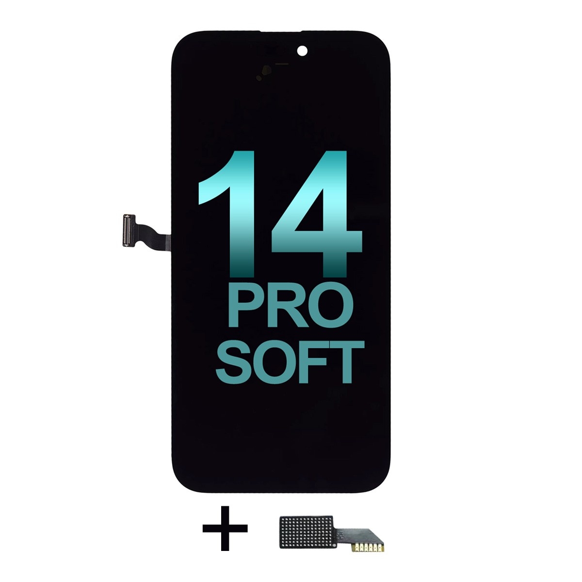 Soft OLED Screen Digitizer Assembly Replacement with Portable IC for iPhone 14 Pro (Aftermarket Plus)