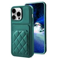  TPU Case with Leather and Card Holder for iPhone 15 Pro Max - Green