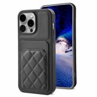  TPU Case with Leather and Card Holder for iPhone 15 Pro - Black
