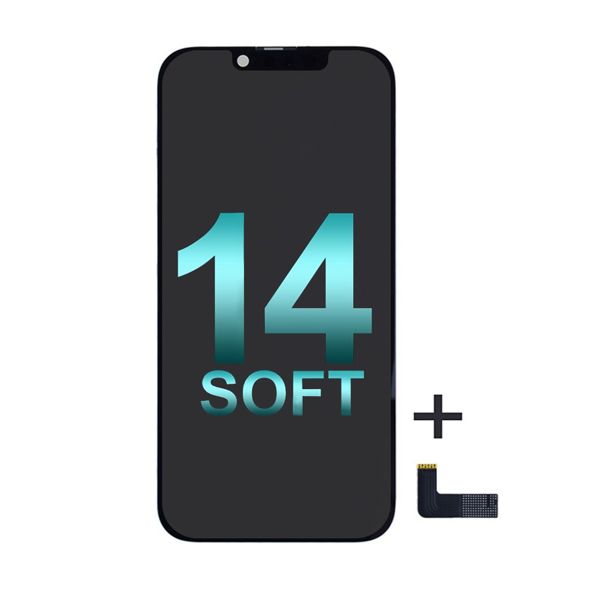 Premium Soft OLED Screen Digitizer Assembly Replacement with Portable IC for iPhone 14 (Aftermarket Plus) - Black