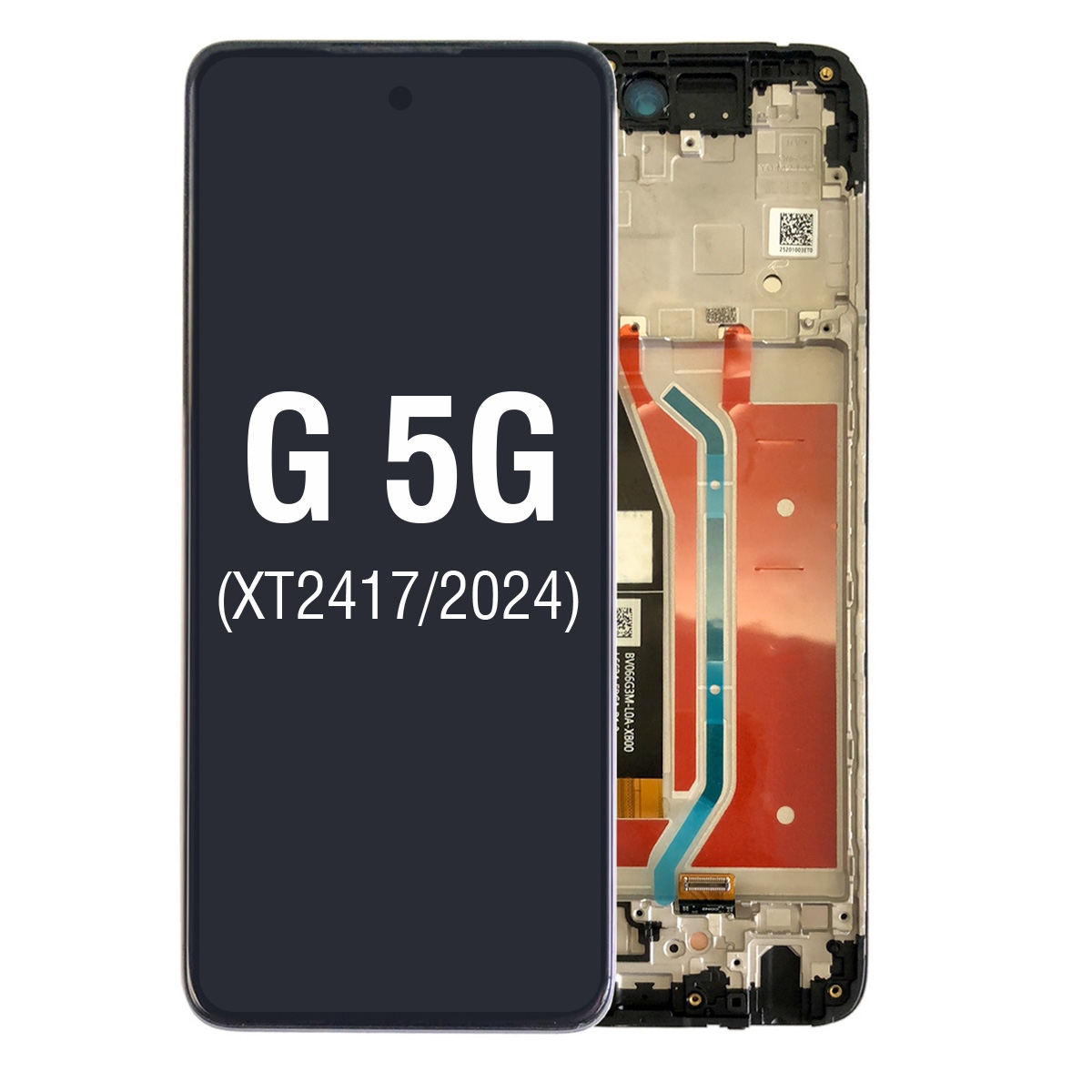 LCD Screen Digitizer Assembly Replacement with Frame for Motorola Moto G 5G (2024) XT2417
