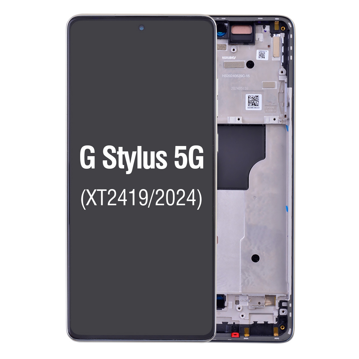 OLED Screen Digitizer Assembly Replacement with Frame for Motorola Moto G Stylus 5G (2024) XT2419 - Caramel Latte