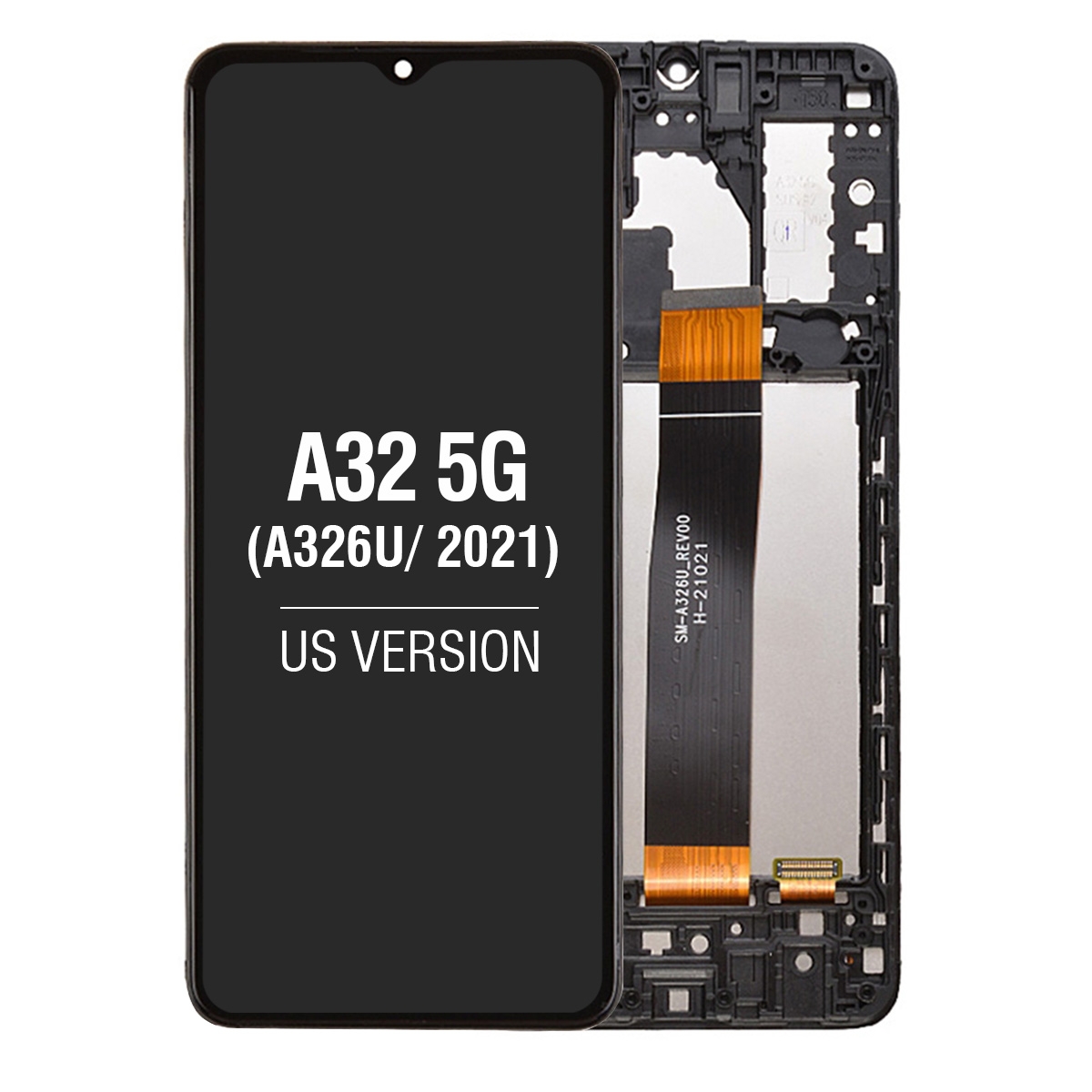 LCD Screen Digitizer Assembly Replacement With Frame for Samsung Galaxy A32 5G (2021) A326U (for America Version) - Black