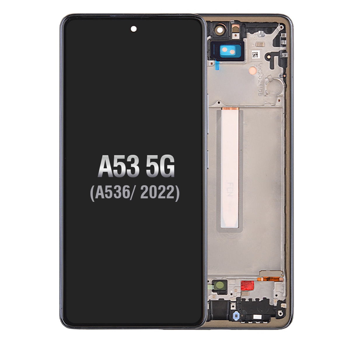 OLED Screen Digitizer Assembly with Frame Replacement for Samsung Galaxy A53 5G A536 (Premium) - Black