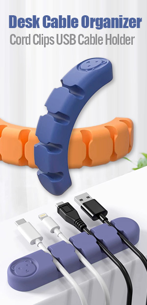 Desk Cable Organizer, Cord Clips USB Cable Holder