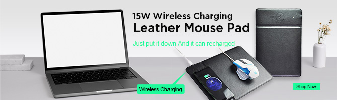 15W Wireless Charging Leather Mouse Pad