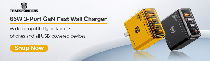 65W 3-Port GaN Fast Wall Charger
