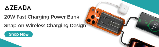 AZEADA 10000mAh 5-in-1 Power Bank SWireless‑Charging Compatible