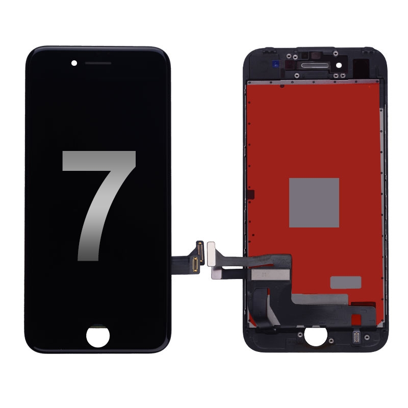 LCD Screen Display with Touch Digitizer Panel and Frame for iPhone 7 (Aftermarket) - Black