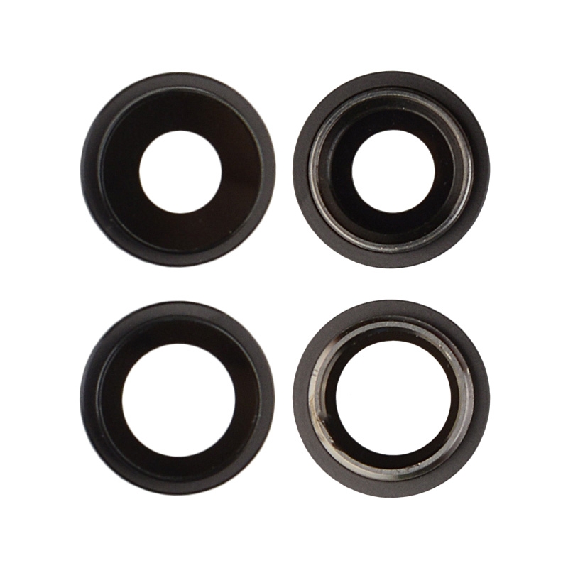 Rear Camera Glass Lens and Cover Bezel Ring for iPhone 12/ 12 Mini (2 Pcs/set) - Black