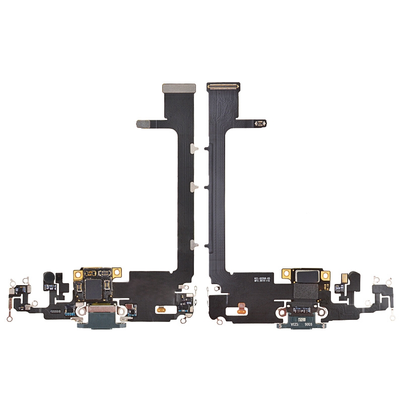 Charging Port Flex Cable with Interconnect Board for iPhone 11 Pro Max (High Quality) - Green