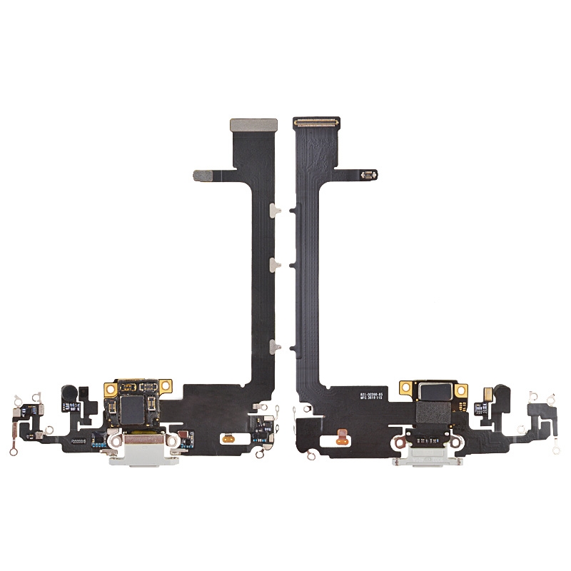 Charging Port Flex Cable with Interconnect Board for iPhone 11 Pro Max (High Quality) - Silver