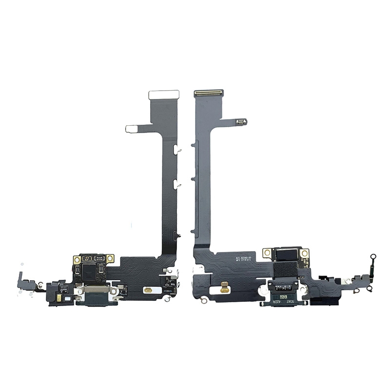 Charging Port Flex Cable with Interconnect Board for iPhone 11 Pro Max (High Quality) - Black