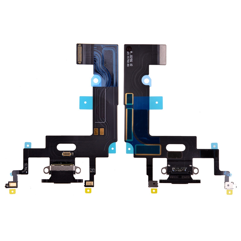 Charging Port with Flex Cable for iPhone XR (High Quality) - Black