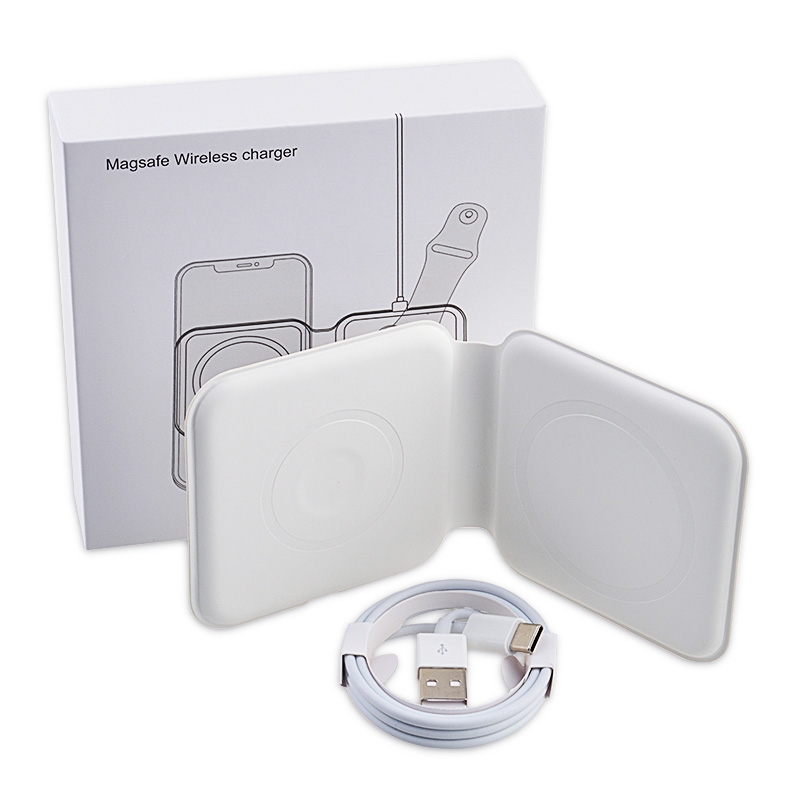 2 in 1 Folding Wireless Fast Charger for Apple Watch/ iPhone