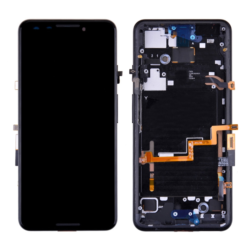 OLED Screen Display with Touch Digitizer Panel and Frame for Google Pixel 3(Black Frame) - Black