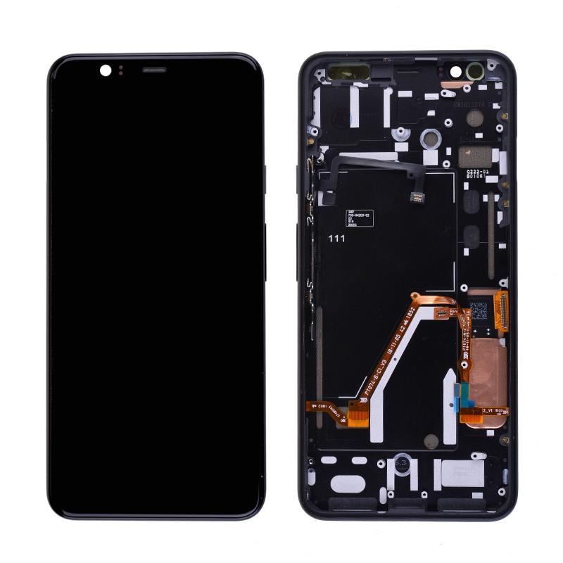 OLED Screen Display with Touch Digitizer Panel and Frame for Google Pixel 4 XL(Black Frame) - Black