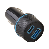  40W Dual Type-C & USB A Car Charger  Fast Charging Adapter - Black