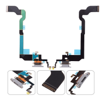  Charging Port with Flex Cable for iPhone X (High Quality) - Gray