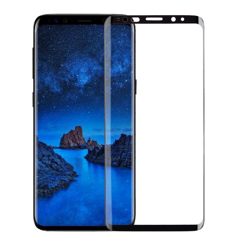 Full Curved Tempered Glass Screen Protector for Samsung Galaxy S9 G960 - Black (Retail Packaging)