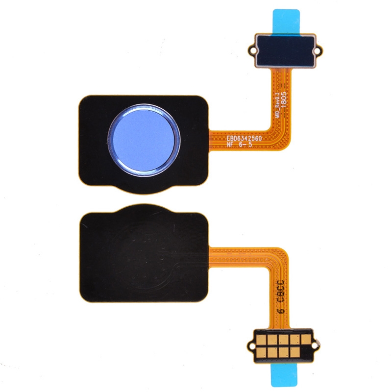 Home Button with Flex Cable,Connector and Fingerprint Scanner Sensor for LG Stylo 4 Q710,Stylo 4 Plus - Blue