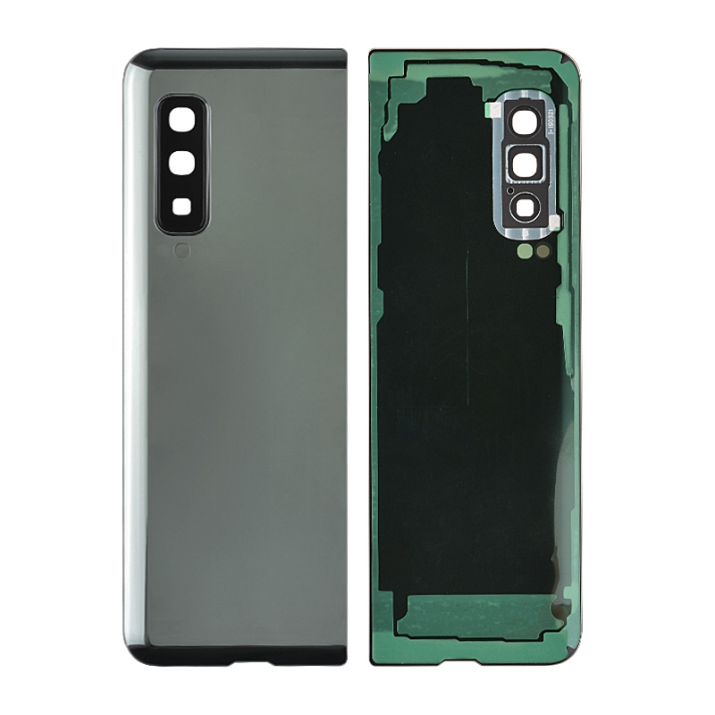 Back Cover with Camera Glass Lens and Adhesive Tape for Samsung Galaxy Fold F900U - Space Silver