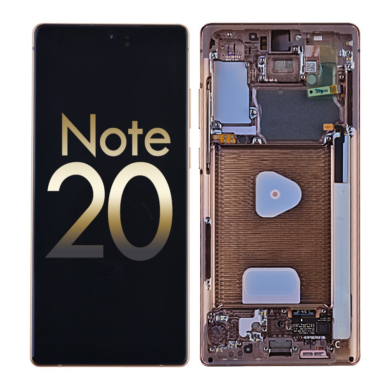 OLED Screen Digitizer Assembly with Frame for Samsung Galaxy Note 20 N980/ Note 20 5G N981 (Service Pack) - Mystic Bronze