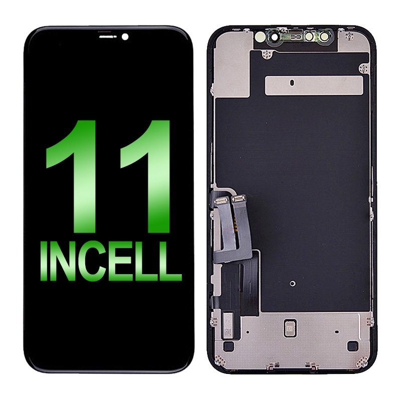 LCD Screen Digitizer Assembly With Back Plate for iPhone 11 (Incell/ Aftermarket Plus) - Black