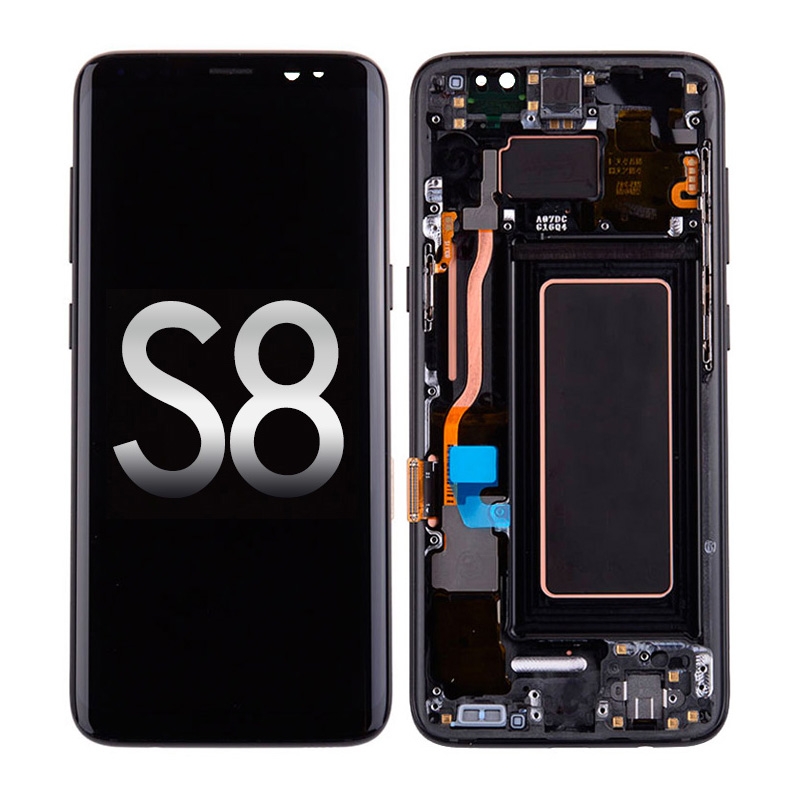 OLED Screen Digitizer with Frame Replacement for Samsung Galaxy S8 G950U (Premium) - Midnight Black