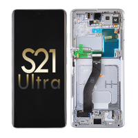  OLED Screen Digitizer Assembly with Frame for Samsung Galaxy S21 Ultra 5G G998 (Service Pack) - Phantom Silver
