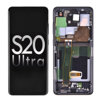  OLED Screen Digitizer with Frame Replacement for Samsung Galaxy S20 Ultra G988B/ S20 Ultra 5G G988U (Premium) - Cosmic Black