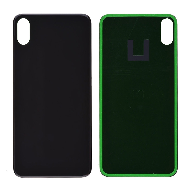Back Glass Cover with Adhesive for iPhone XS Max - Black(No Logo/ Big Hole)