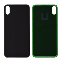  Back Glass Cover with Adhesive for iPhone XS Max - Black(No Logo/ Big Hole)