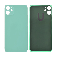  Back Glass Cover with Adhesive for iPhone 11 - Green(No Logo/ Big Hole)