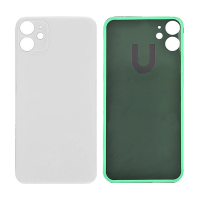  Back Glass Cover with Adhesive for iPhone 11 - White(No Logo/ Big Hole)