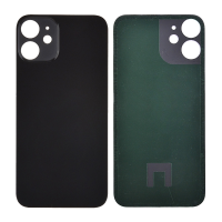  Back Glass Cover with Adhesive for iPhone 12 mini - Black(No Logo/ Big Hole)