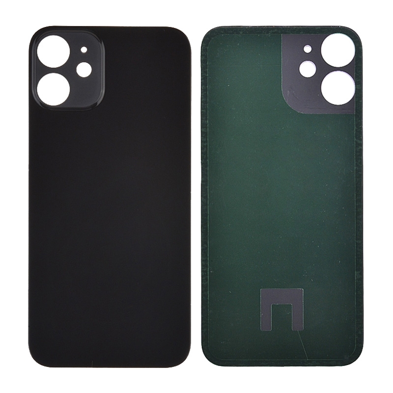 Back Glass Cover with Adhesive for iPhone 12 - Black(No Logo/ Big Hole)