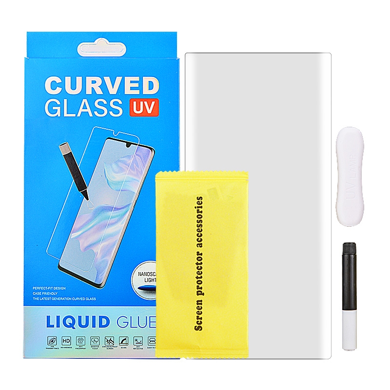 Full Cover Tempered Glass Screen Protector for Samsung Galaxy S22 Ultra 5G S908 (with UV Light & UV Glue)(Retail Packaging)