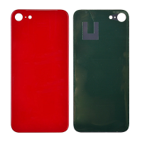  Back Glass Cover with Adhesive for iPhone SE(2020) - Red(No Logo/ Big Hole)