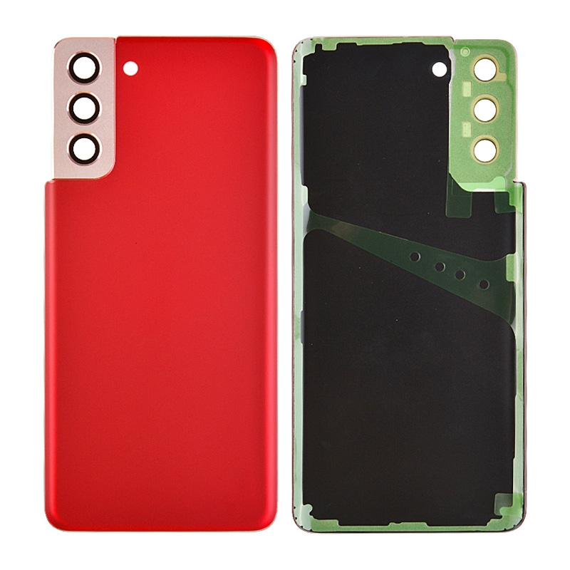 Back Cover with Camera Glass Lens and Adhesive Tape for Samsung Galaxy S21 Plus 5G G996 (for SAMSUNG) - Phantom Red