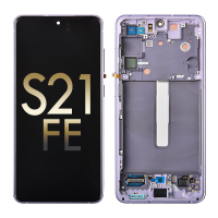  OLED Screen Digitizer Assembly with Frame for Samsung Galaxy S21 FE 5G G990 (for America Version)(Premium) - Lavender