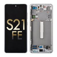  OLED Screen Digitizer Assembly with Frame for Samsung Galaxy S21 FE 5G G990 (for America Version)(Premium) - White