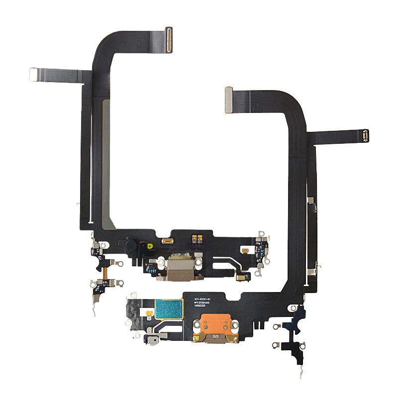 Charging Port with Flex Cable for iPhone 13 Pro Max (High Quality) - Gold