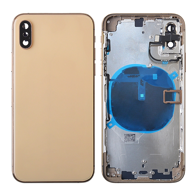 Back Housing with Small Parts Pre-installed for iPhone XS(No Logo) - Gold