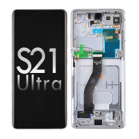  OLED Screen Digitizer Assembly with Frame for Samsung Galaxy S21 Ultra 5G G998 (Premium) - Phantom Silver