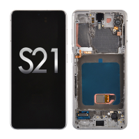  OLED Screen Digitizer Assembly with Frame for Samsung Galaxy S21 5G G991 (Premium) - Phantom White